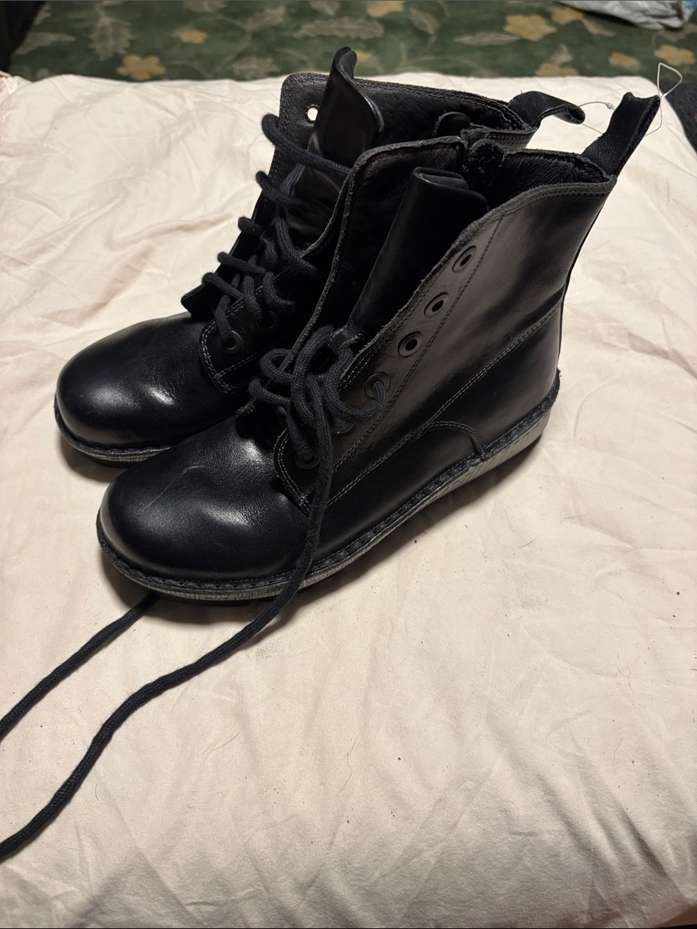 Naot Black Women's Lace-Up Leather Boots